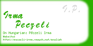 irma peczeli business card
